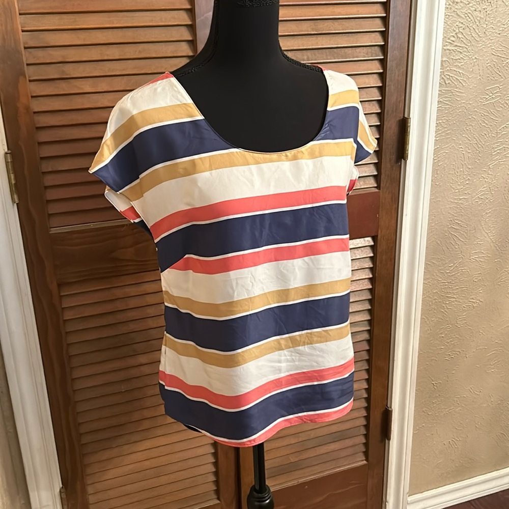 Boden Silk Blend Striped Top
